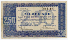 Netherlands 2-1/2 Gulden 1938 Silver Voucher
P# 62; N# 205980; # CC 641183; VF-XF