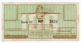 Netherlands Westerbork 100 Cent 1944 (ND) Lagergeld
Campbell 4174a (with W/M); T/J 403.4; # 2624; POW - Westerbork; VF