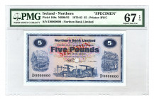 Northern Ireland 5 Pounds 1970 PMG 67 EPQ Specimen
P# 188s; # D0000000; UNC