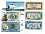 Norway Isle of Bouvet 1-2-5-10-20-50 Dollars 2012 (ND)
Souvenir notes; UNC
