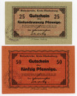 Poland Bielschowitz/Bielszowice Lot of 2 Notgelds 1917
AUNC-UNC