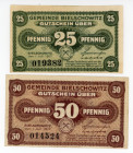Poland Bielschowitz/Bielszowice Lot of 2 Notgelds 1917
Keller 2009-2010; AUNC-UNC