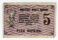 Poland Russia Magistrat Miasta Dąbrowy 5 Kopiejek 1917 Notgeld
K19.21.13; # 629755; VF; Currency of Russia of extraordinary circumstances; Municipal ...
