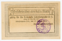 Poland Schlesiengrube/ Posen 1/2 Mark 1917 Notgeld
Ti. 6555.02/ G. 32.1f; N# 275279; XF-AUNC