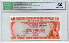 Fiji 5 Dollars 1974 (ND) ICG 66
P# 73c; N# 209387; # A/5 178905; UNC