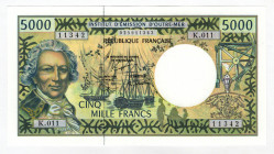 French Pacific Territories 5000 Francs 1992 (ND)
P# 3g; N# 223231; # 11342; UNC