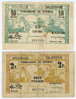 New Caledonia 2 Francs & 50 Centimes 1943
P# 56; P# 54; N# 227020; N# 203983; VF- F