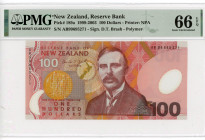 New Zealand 100 Dollars 1999 - 2003 (ND) PMG 66 EPQ
P# 189a; N# 210557; # AB99695271; UNC