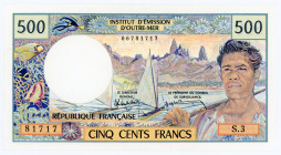 Tahiti 500 Francs 1985 (ND)
P# 25d; # 06781717; UNC