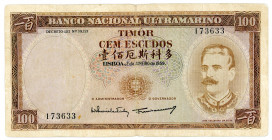 Timor 100 Escudos 1959
P# 24a; N# 208076; # 173633; F+/VF-