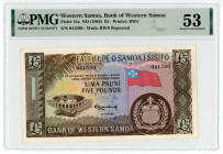 Western Samoa 5 Pounds 1963 (ND) PMG 53
P# 15a; N# 215578; #P041590; aUNC