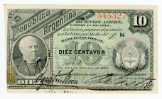 Argentina 10 Centavos 1884
P# 6a.1; N# 205479; # 545327; XF+