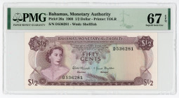 Bahamas 1/2 Dollars 1968 PMG 67 EPQ
P# 26a; N# 207175; #D536281; UNC