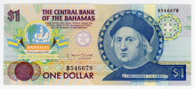 Bahamas 1 Dollar 1992 Commemorative
P# 50; N# 214146; # B546678; Quincentennial of First Landfall of Columbus (1492-1992) in America on San Salvador ...