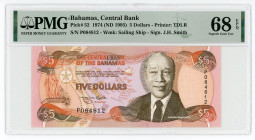 Bahamas 5 Dollars 1974 (1995) (ND) PMG 68 EPQ
P# 52; N# 226304; #P084812; UNC