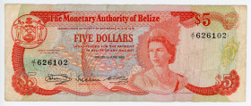 Belize 5 Dollars 1980
P# 39a; N# 224919; #J/1626102; F
