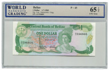 Belize 1 Dollar 1983 WBG 65 TOP
P# 43; N# 275643; # A/5 596805; UNC