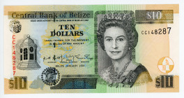 Belize 10 Dollars 2001
P# 62b; N# 236667; #СС148287; UNC