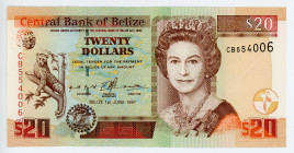 Belize 20 Dollars 1997
P# 63a; N# 218667; #CB554006; UNC