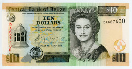 Belize 10 Dollars 2003
P# 68a; N# 236667; #DA667400; UNC