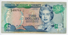 Bermuda 2 Dollars 2007
P# 50b; N# 205517; #C/4 496764; Very rare year; F