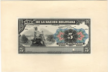 Bolivia 5 Bolivianos 1911 Face Proof
P# 105; N# 319431; UNC