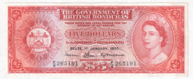 British Honduras 5 Dollars 1970
P# 30c; N# 213353; # 265191; VF-XF