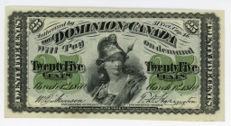 Canada 25 Cents 1870 Shinplaster
P# 8; Ch P# DC-1; N# 203893; Crispy; XF+