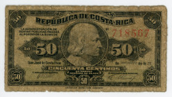 Costa Rica 50 Centimos 1921
P# 147a; #718567; VG-F