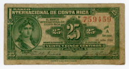 Costa Rica 25 Centimos 1919
P# 156a; #759459; F