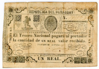 Paraguay 1 Real 1865 (ND)
P# 18; # 191973; VF-