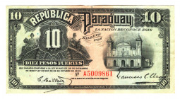 Paraguay 10 Pesos 1923
P# 150a; # A5009861; XF