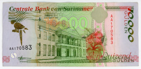 Suriname 10000 Gulden 1997
P# 144; N# 259031; # AA170583; XF