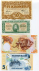 World Lot of 4 Notes 1939 - 2019
Various Countries, Dates & Denominations; UNC