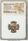 BRITAIN. Corieltavi. Ca. 50 BC-AD 10. AV stater (18mm, 5.70 gm, 6h). NGC AU 4/5 - 3/5, edge scuff. South Ferriby type, ca. 40-10 BC. Deconstructed and...