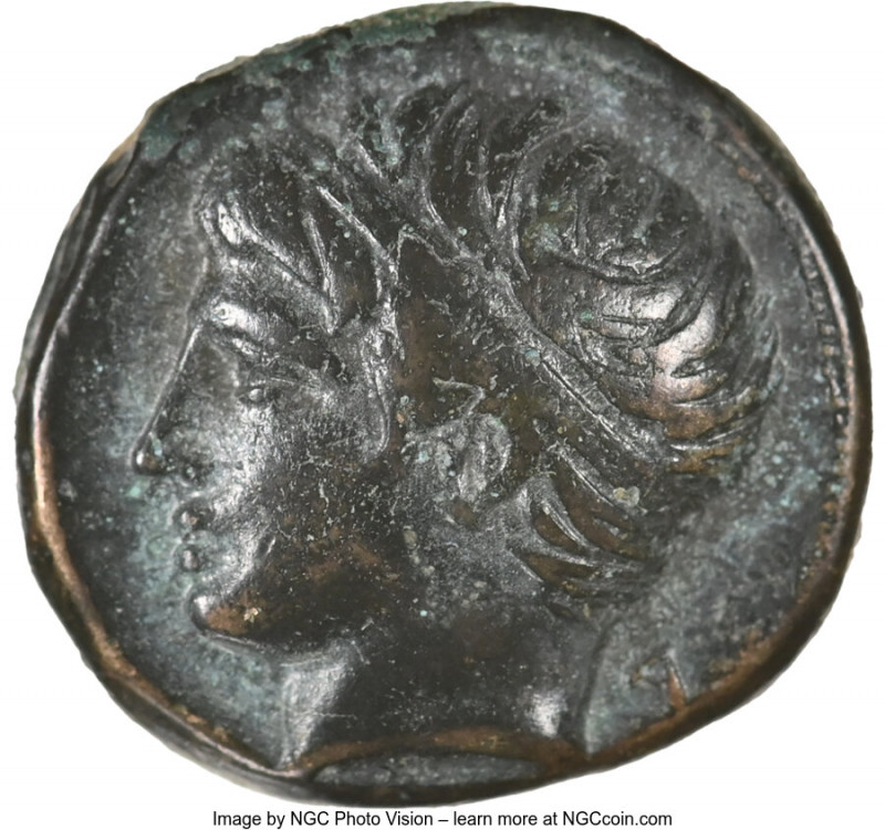 MACEDONIAN KINGDOM. Philip II (359-336 BC). AE unit (17mm, 7h). NGC VF. Uncertai...
