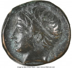 MACEDONIAN KINGDOM. Philip II (359-336 BC). AE unit (17mm, 7h). NGC VF. Uncertain mint in Macedonia. Head of Apollo left, wearing taenia / ΦIΛIΠΠOY, n...