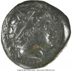 MACEDONIAN KINGDOM. Philip II (359-336 BC). AE unit (19mm, 9h). NGC VF. Uncertain mint in Macedonia. Head of Apollo right, wearing taenia / ΦIΛIΠΠOY, ...