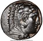 MACEDONIAN KINGDOM. Alexander III the Great (336-323 BC). AR tetradrachm (25mm, 17.23 gm, 2h). NGC AU 5/5 - 4/5. Late lifetime or early posthumous iss...