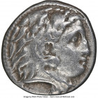 MACEDONIAN KINGDOM. Philip III Arrhidaeus (323-317 BC). AR drachm (16mm, 11h). NGC Choice VF. Colophon, ca. 323-319 BC. Head of Heracles right, wearin...