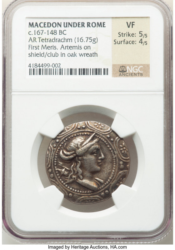 MACEDON UNDER ROME. First Meris. Ca. 167-148 BC. AR tetradrachm (29mm, 16.75 gm,...