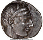 ATTICA. Athens. Ca. 455-440 BC. AR tetradrachm (23mm, 17.15 gm, 5h). NGC Choice XF 5/5 - 4/5. Early transitional issue. Head of Athena right, wearing ...