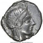 ATTICA. Athens. Ca. 440-404 BC. AR tetradrachm (24mm, 17.17 gm, 4h). NGC AU 5/5 - 4/5. Mid-mass coinage issue. Head of Athena right, wearing earring, ...