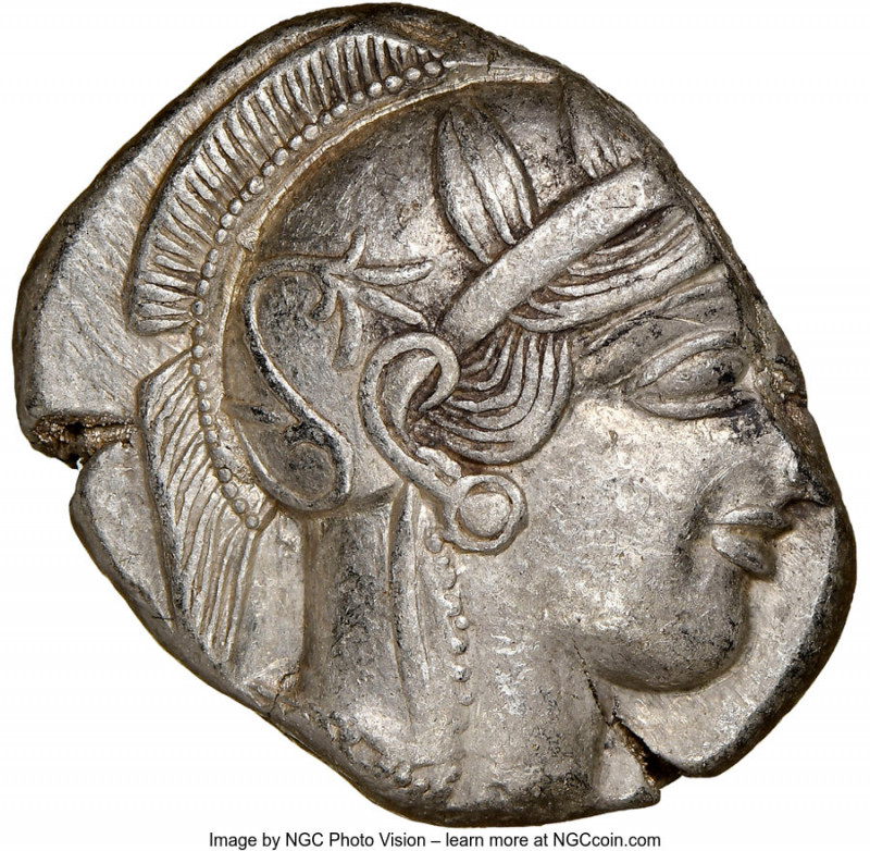 ATTICA. Athens. Ca. 440-404 BC. AR tetradrachm (25mm, 17.15 gm, 8h). NGC AU 2/5 ...