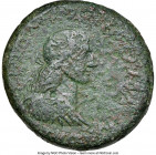 KINGDOM OF BOSPORUS. Sauromates I (AD93/4-123/4). AE 48 units (28mm, 12h). NGC Fine. TI IOYΛIOY BACIΛEΩC CAYPOMATOY, diademed, draped bust of Sauromat...