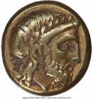 LESBOS. Mytilene. Ca. 377-326 BC. EL sixth-stater or hecte (10mm, 2.52 gm, 12h). NGC Choice VF 5/5 - 4/5. Laureate head of Zeus right; small serpent r...