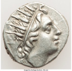 CARIAN ISLANDS. Rhodes. Ca. 88-84 BC. AR drachm (15mm, 2.81 gm, 12h). XF. Plinthophoric standard, Zenon, magistrate. Radiate head of Helios right / ZH...