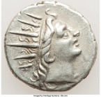 CARIAN ISLANDS. Rhodes. Ca. 88-84 BC. AR drachm (15mm, 2.67 gm, 12h). Choice VF. Plinthophoric standard, Thrasymedes, magistrate. Radiate head of Heli...
