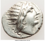 CARIAN ISLANDS. Rhodes. Ca. 88-84 BC. AR drachm (15mm, 2.06 gm, 12h). Choice VF. Plinthophoric standard, Euphanes, magistrate. Radiate head of Helios ...