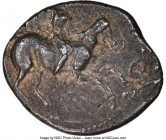 PAMPHYLIA. Aspendus. Ca. 420-360 BC. AR drachm (20mm, 5.26 gm, 6h). NGC AU 3/5 - 3/5, countermark. Horseman galloping right, preparing to hurl javelin...